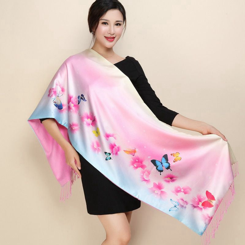 silk long silk shawl scarf