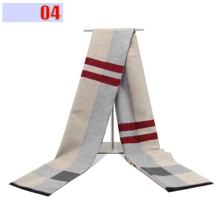 All-matching Men's Thermal Plaid Jacquard Brushed Scarf