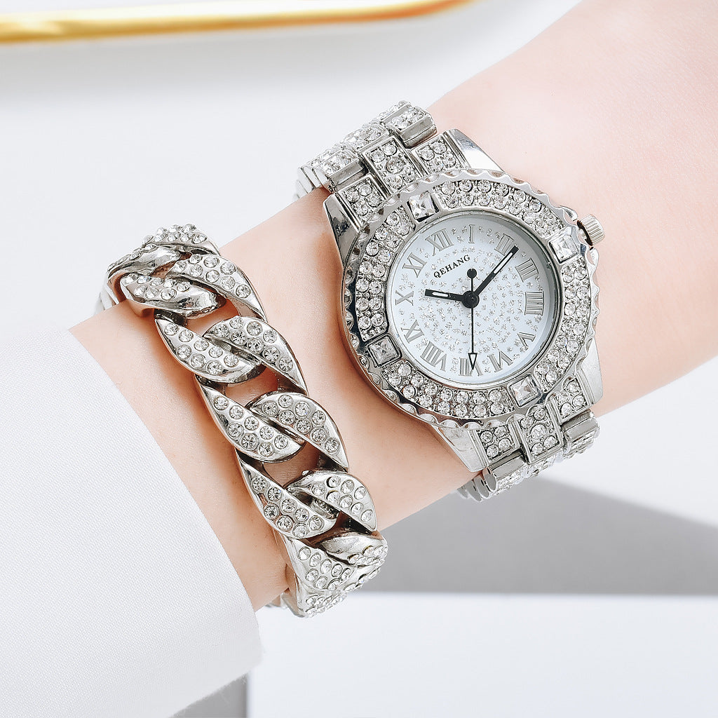 Neue Damen Anzug Armband Mode Exquisite mit Diamant Englisch Uhr