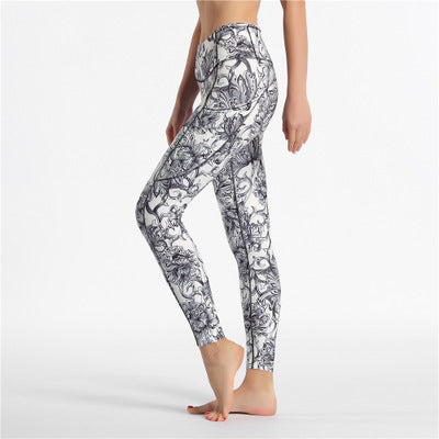 Bedruckte Stretch-Yogahose Jogginghose