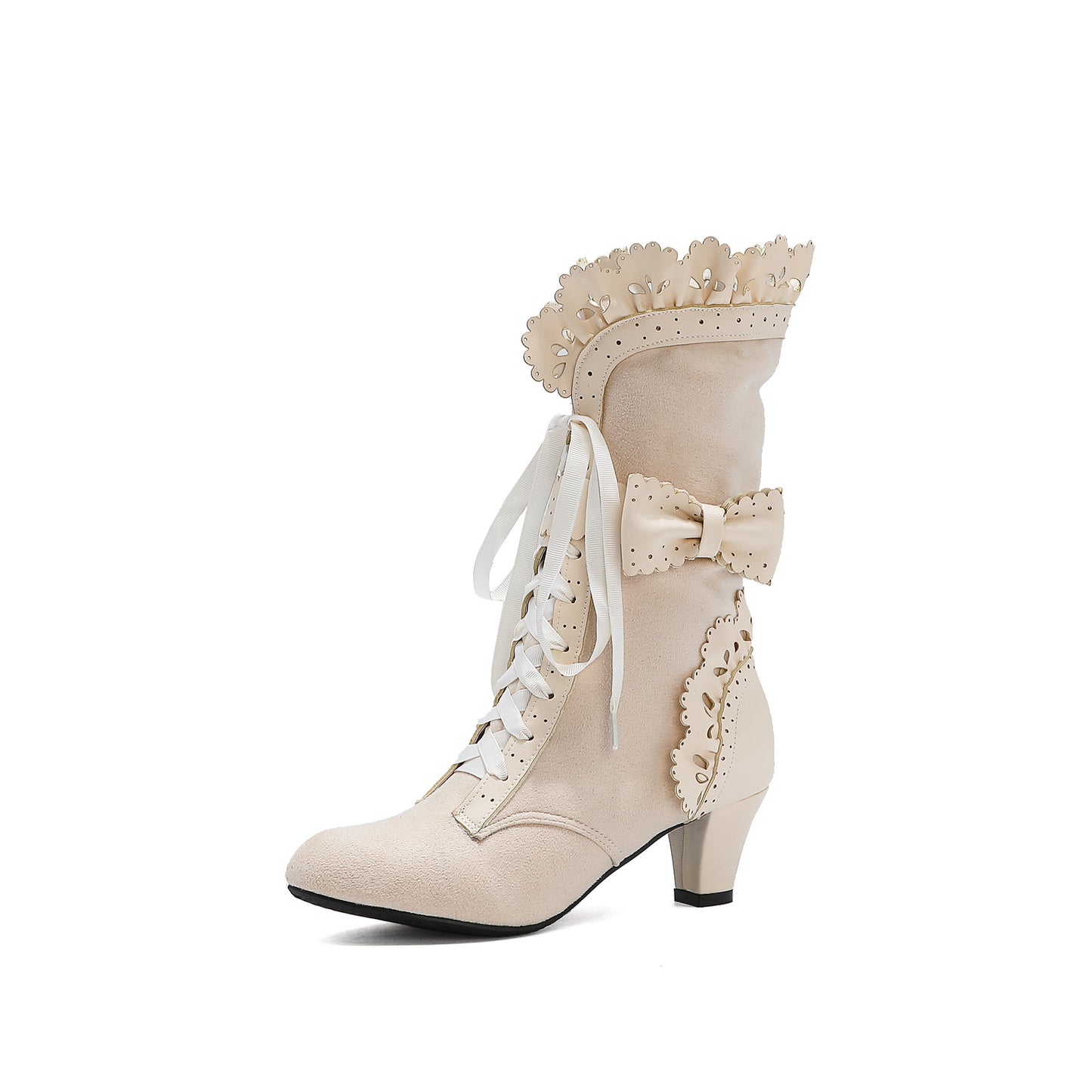 Lolita high heel lace-up plus size women's boots