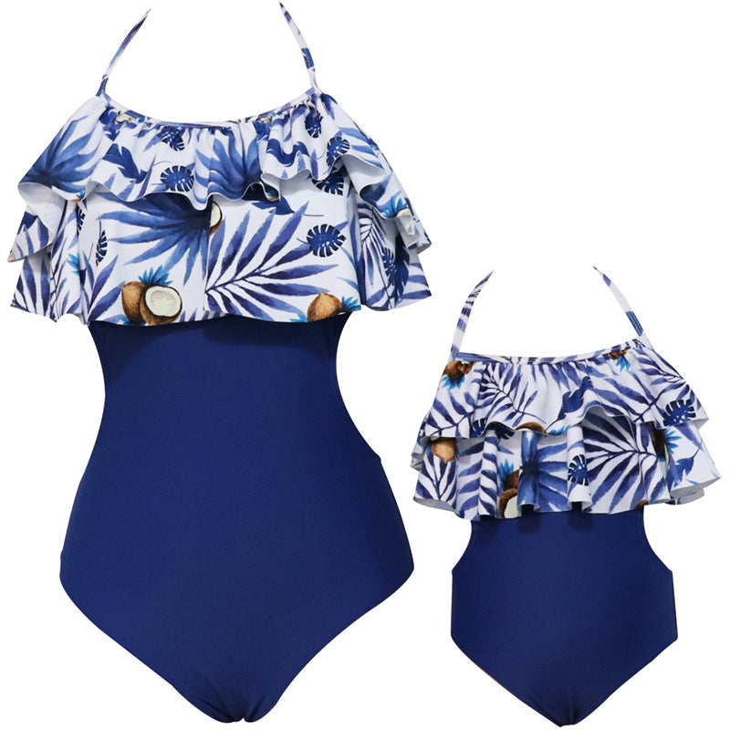 Printed one-piece swimsuit