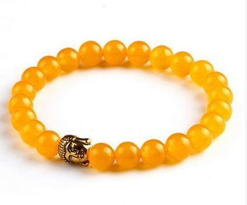 AliExpress explosions Europe and the United States fashion lava rock natural stone Buddha head Golden Buddha men and women bracelet wholesale