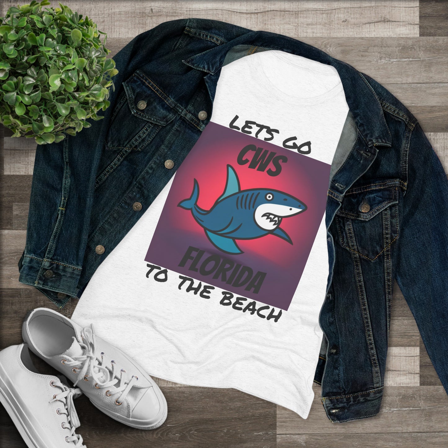 CWS Florida Funny Shark Triblend-T-Shirt für Damen von Cozy Winter Store (Versand nur innerhalb der USA)