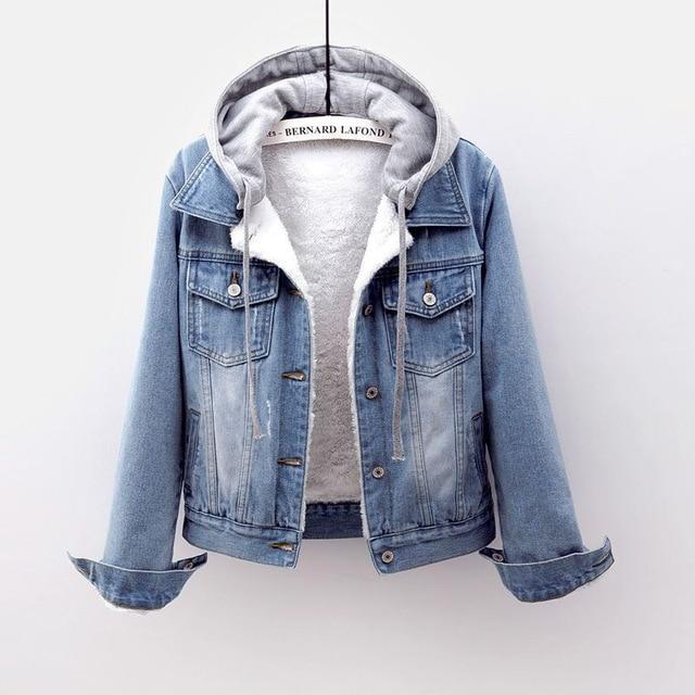 Wintermantel aus Denim-Baumwolle