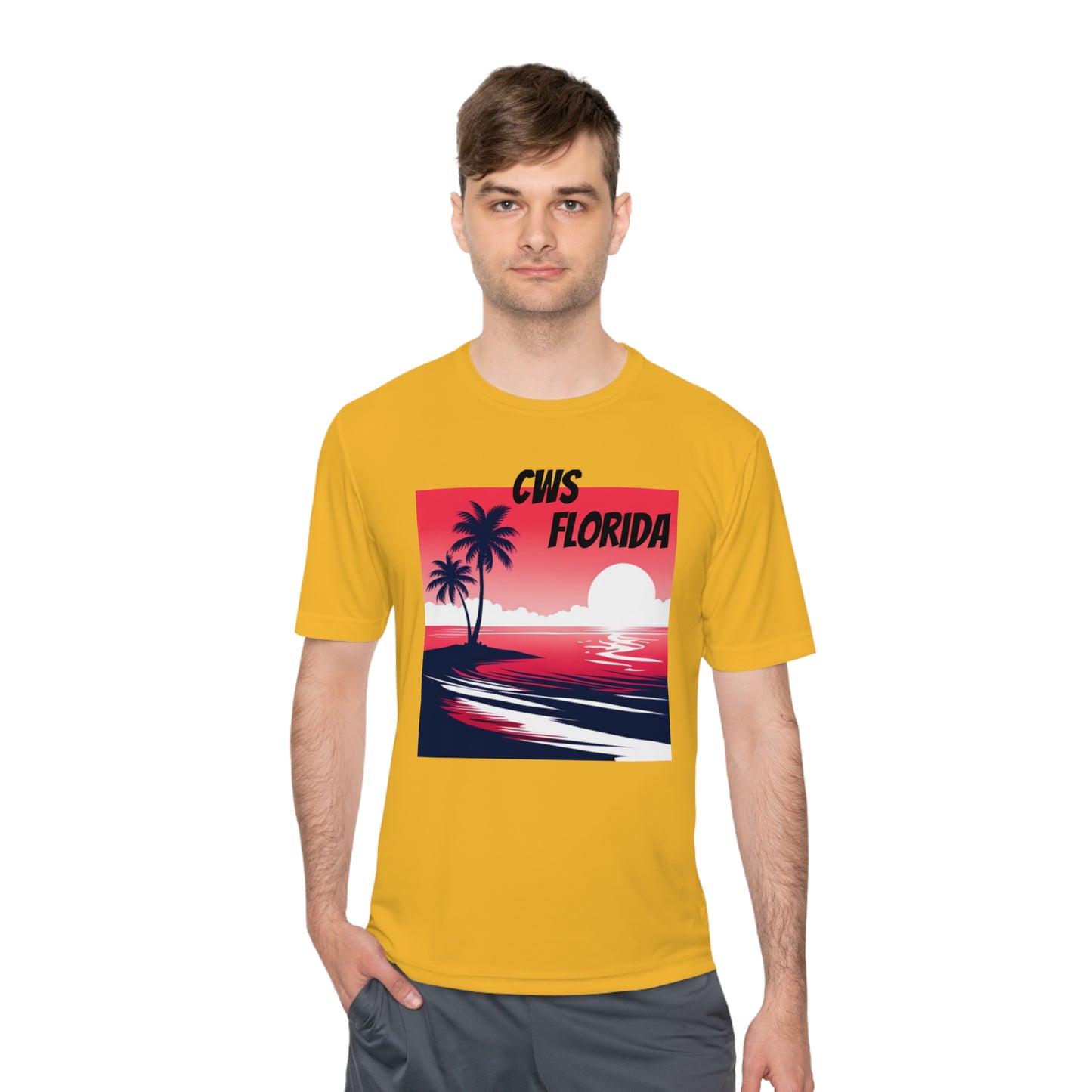 CWS Florida Sunset Unisex Moisture Wicking Tee By Cozy Winter Store (ships within USA only)