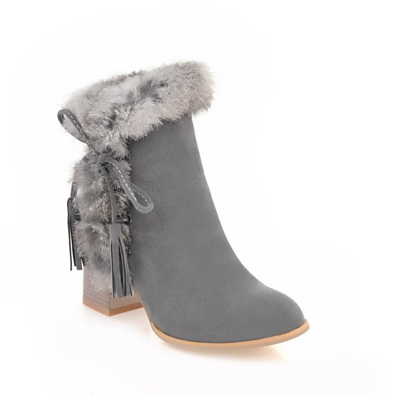 FauxFur LaceChunk-Stiefel von DocStride