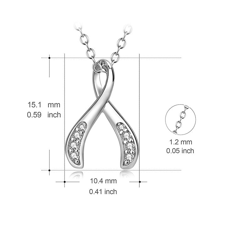 Halskette mit Wishbone-Anhänger aus Sterlingsilber