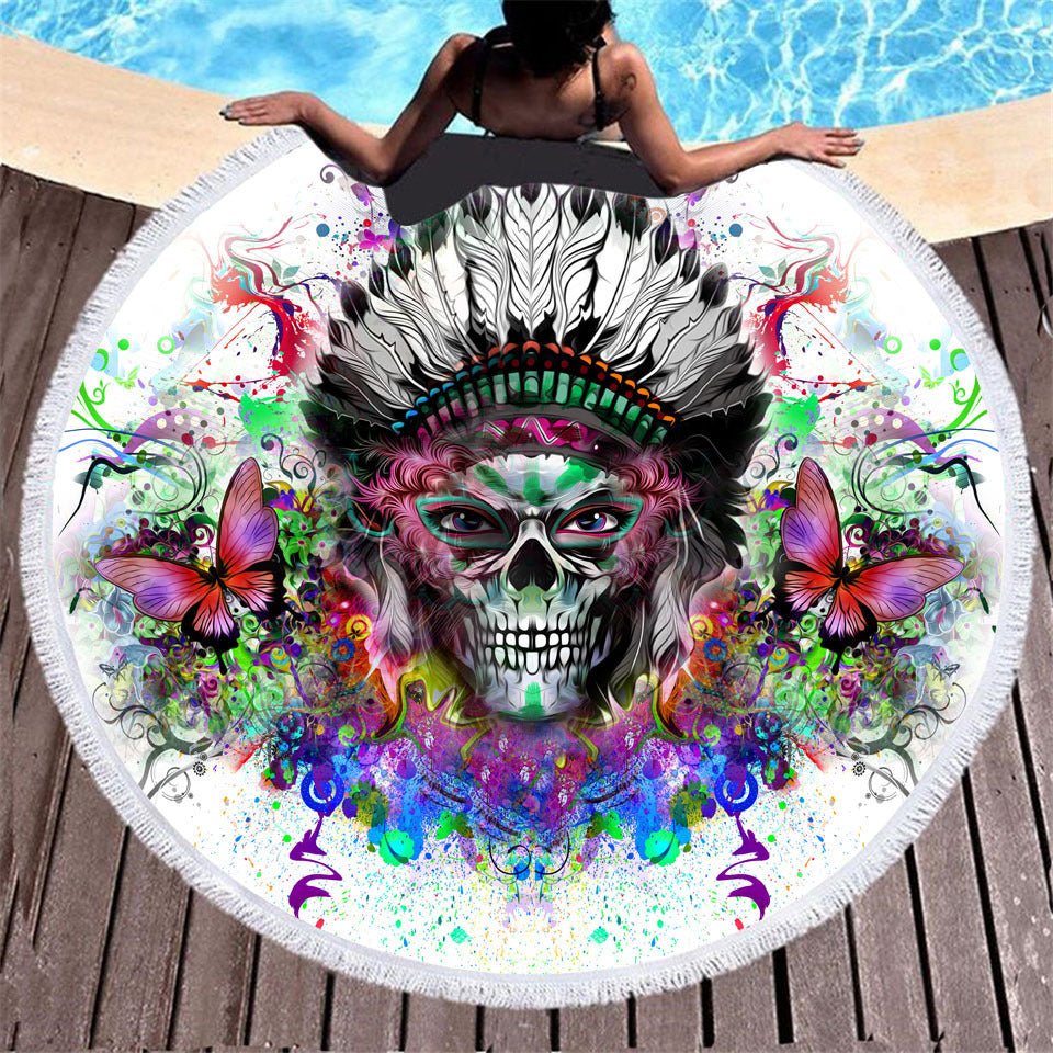 Fiber round beach towel