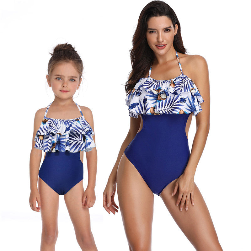 Printed one-piece swimsuit