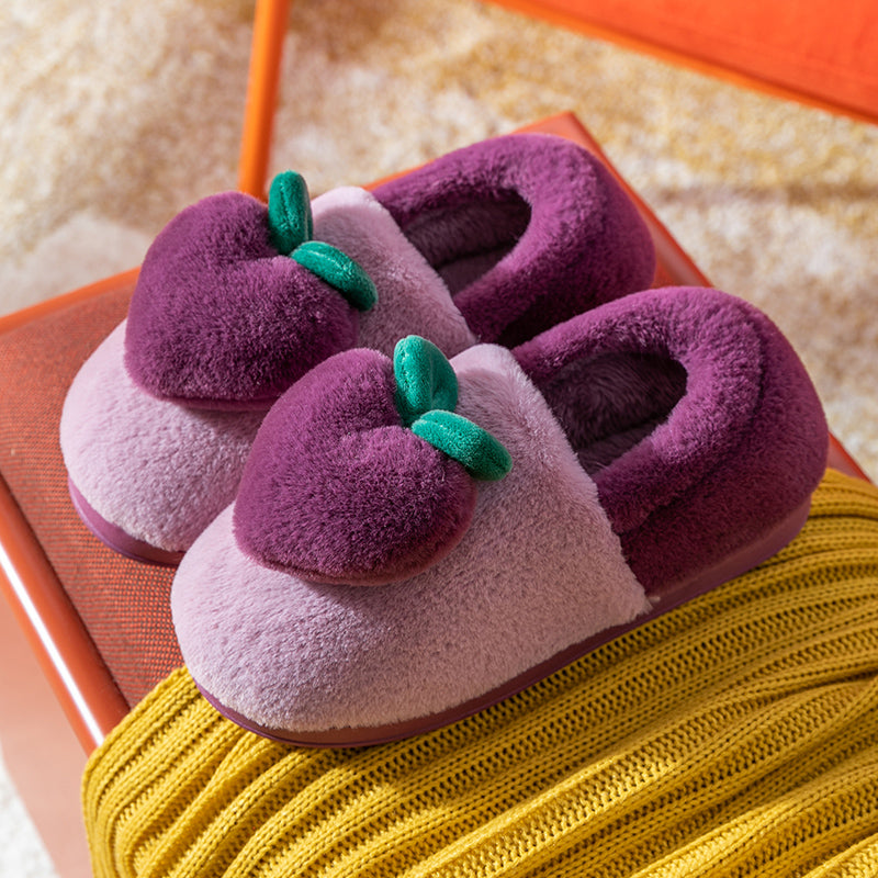 WinterPouch: Women's cotton slippers with a bag for household comfort.