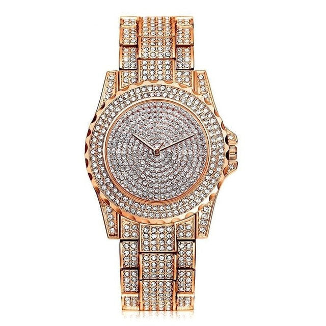 Women Quartz Watch Casual Ladies Watch Female Quartz Gold Watch Crystal Diamond For Women Clock