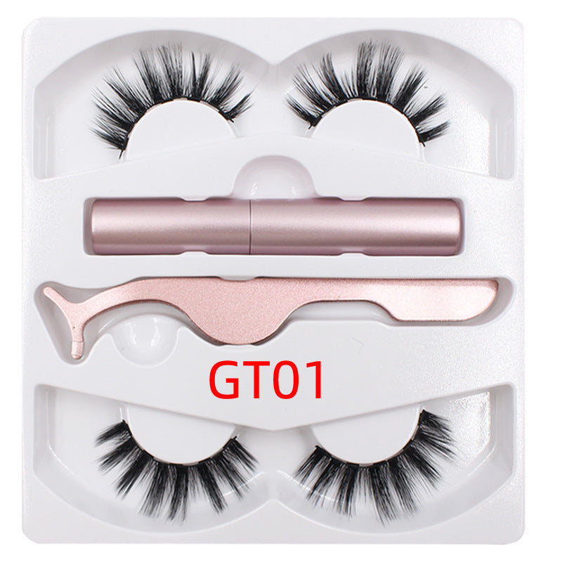 Magnetic Liquid Eyeliner & Magnetic False Eyelashes & Tweezer Set Waterproof Long Lasting Eyeliner False Eyelashes