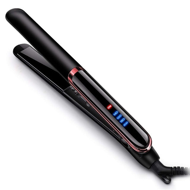 LED display straight hair curling double with curling iron