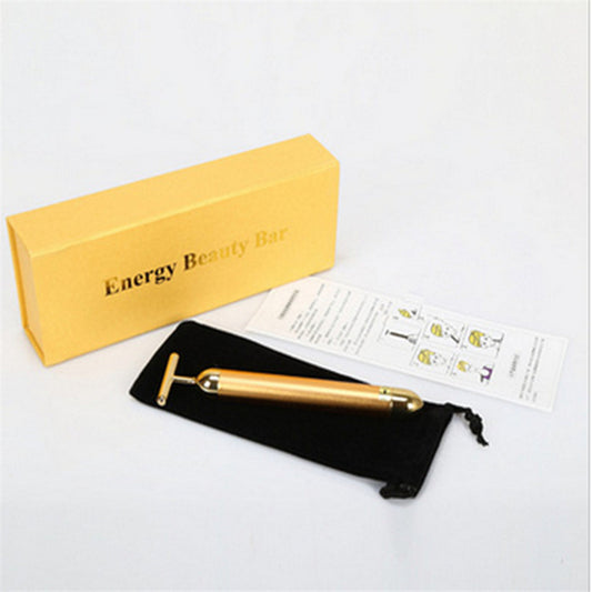 Gesicht 24K Gold Vibration Pulse Beauty Bar Straffende Gesichtsroller Massagestab Lift Hautstraffung Falten Stift