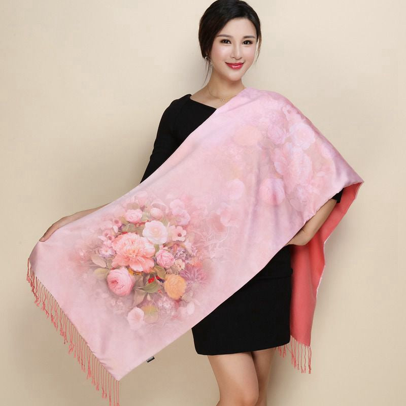 silk long silk shawl scarf