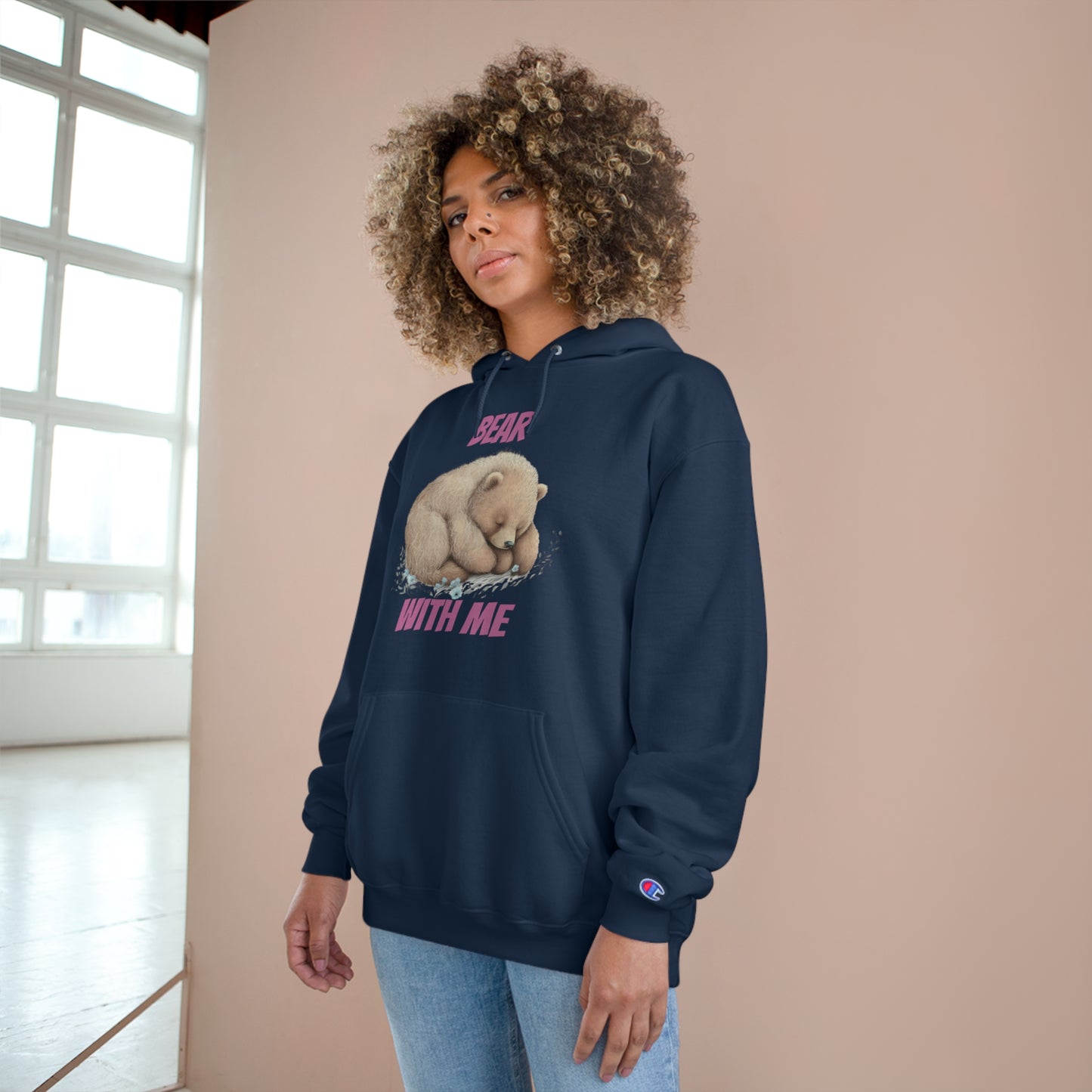 CWS Cozy Hoodie " Bear With Me" Champion Hoodie By Cozy Winter Store