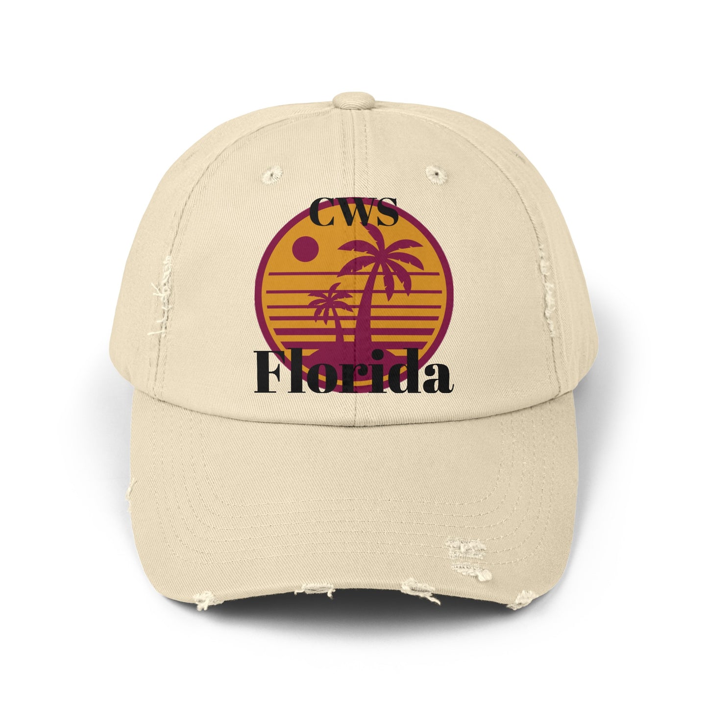 CWS Florida Unisex Distressed Cap By Cozy Winter Store (ships within USA only)