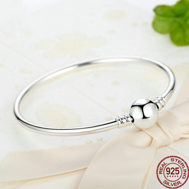 925 sterling silver fashion bracelet simple snake bone bracelet DIY sterling silver beads sterling silver bracelet personality accessories