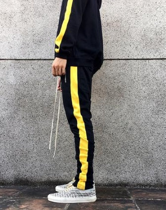 FOG European and American high street school uniform pants TRACK PANTS side striped inside zipper Bibb GD men's pants