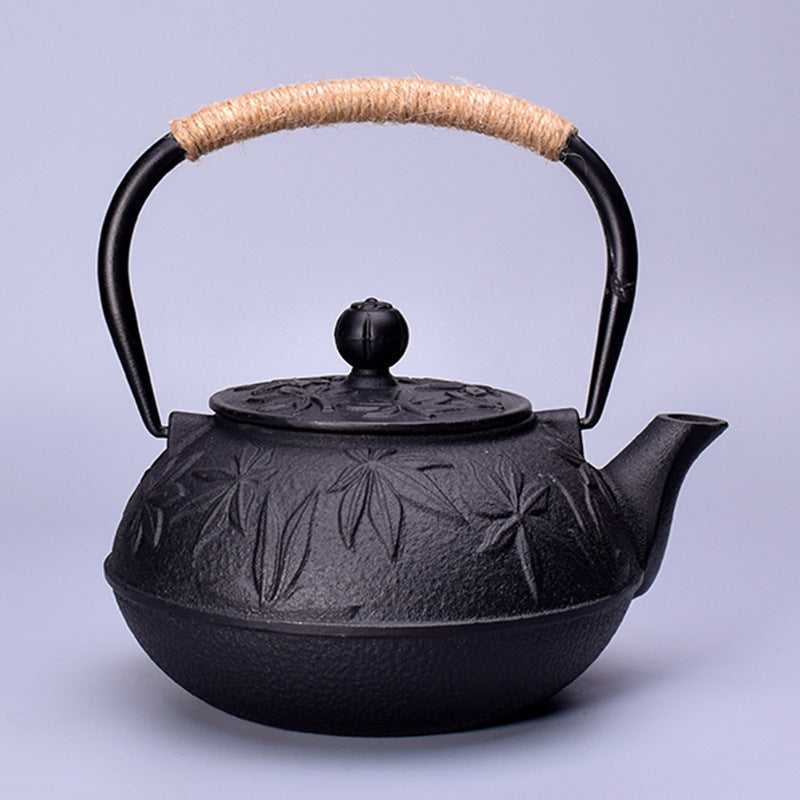 Cast Iron Teapot Peony Teapot Boiling Teapot Pig Iron Teapot Uncoated Tea Set