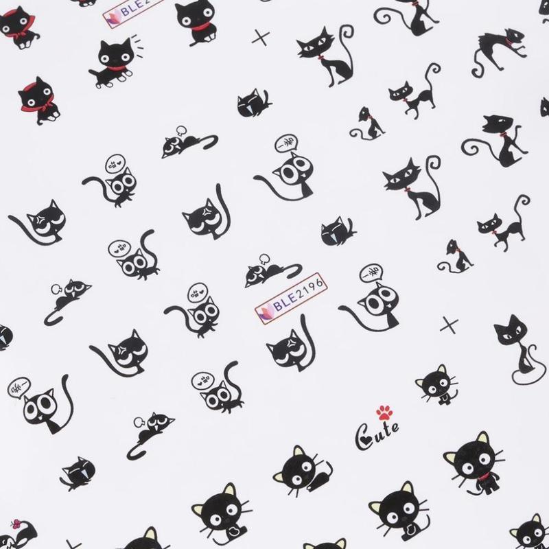 1 Sheet Cat Nail Art Sticker