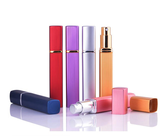 Essence Elysium: 12ML Aluminum Perfume Tube, Lipstick Type Square Glass Bottle. Empty and Ready for Your Favorite Perfume.