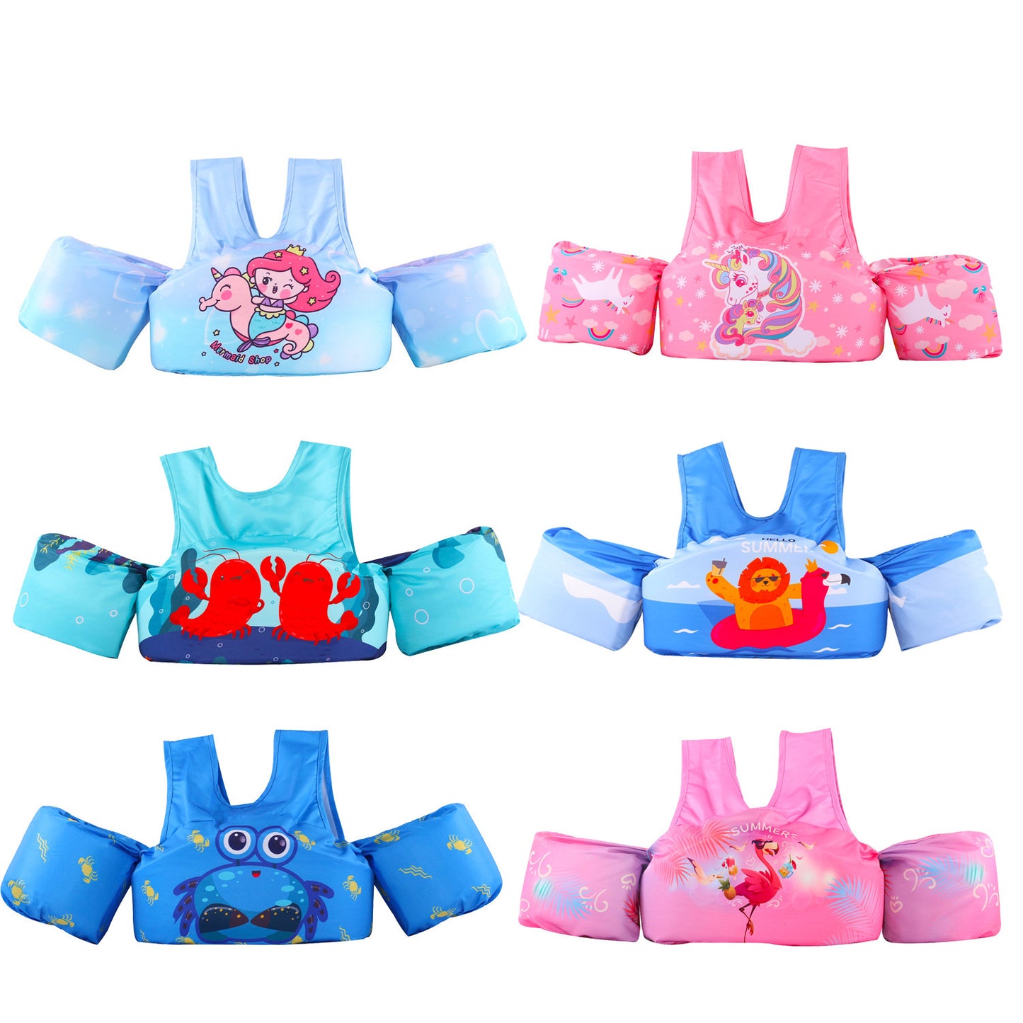 Cartoon Children's Swimsuit Lengthened Arm Swimming Ring Life Jacket