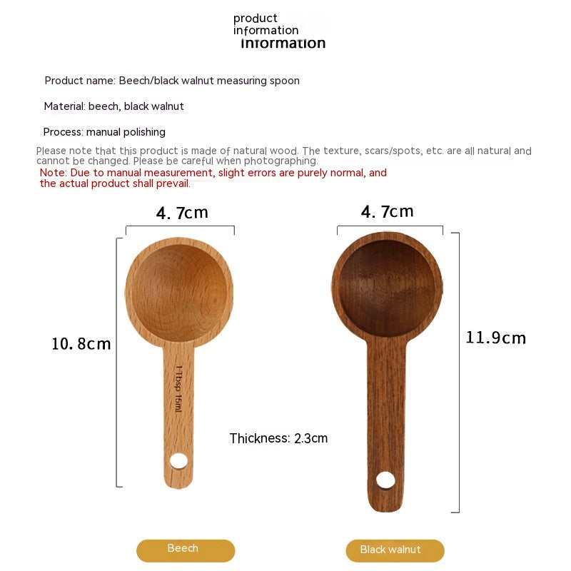 Wooden Spoon Black Walnut Coffee Beans Measuring Spoon