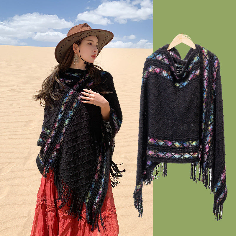 Autumn And Winter New Ethnic Style Shawl Travel Tassel Cloak