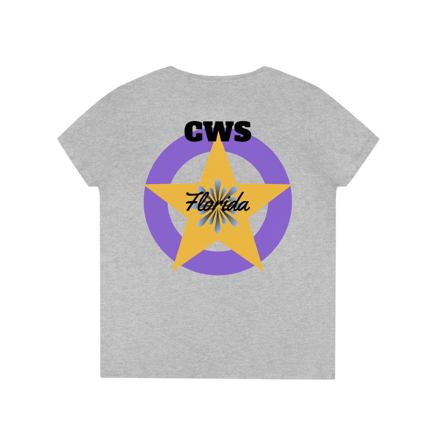 CWS Florida Dolphin Ladies' V-Neck T-Shirt By Cozy Winter Store (ships within USA only)