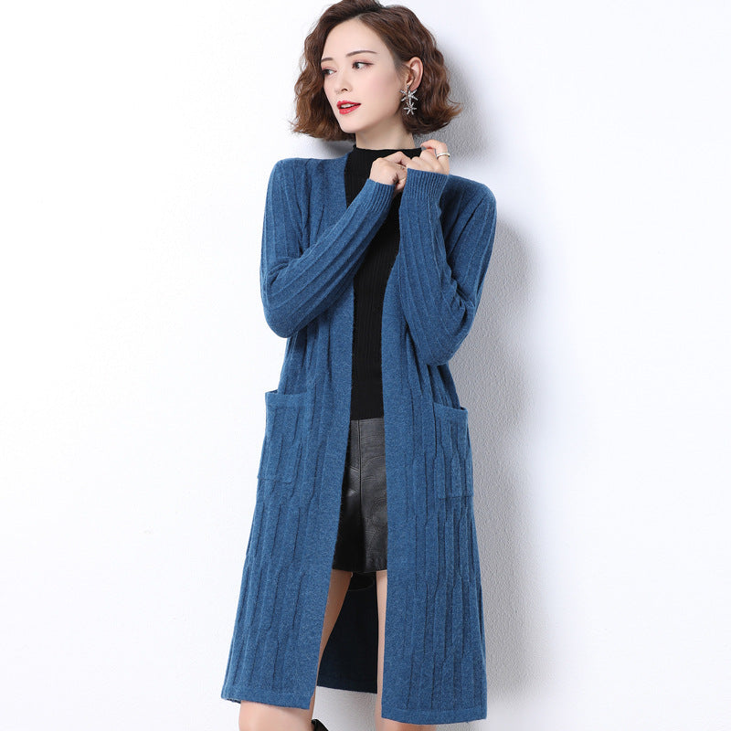 Sweater shawl solid color coat