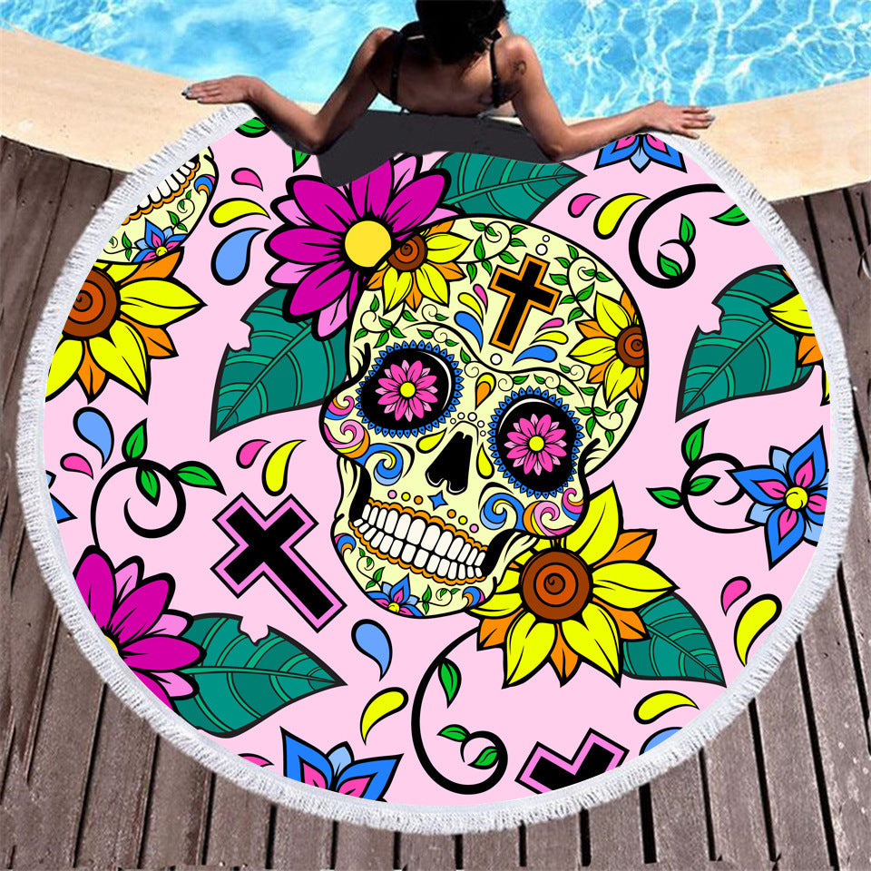 Fiber round beach towel