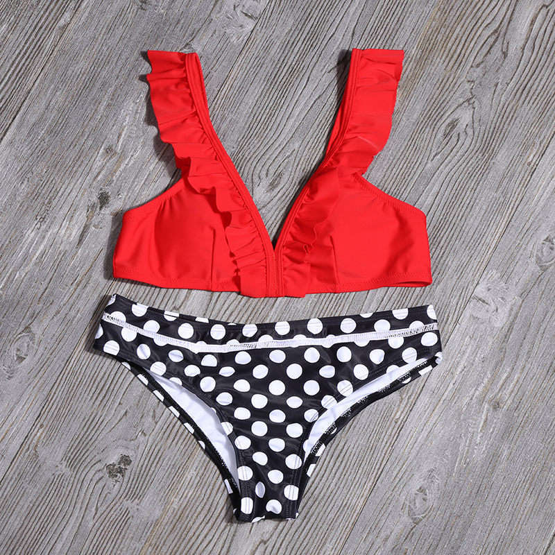 Ruffled split bikini