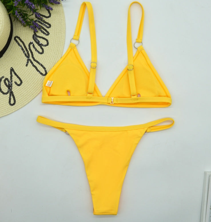 Solid color triangle bikini