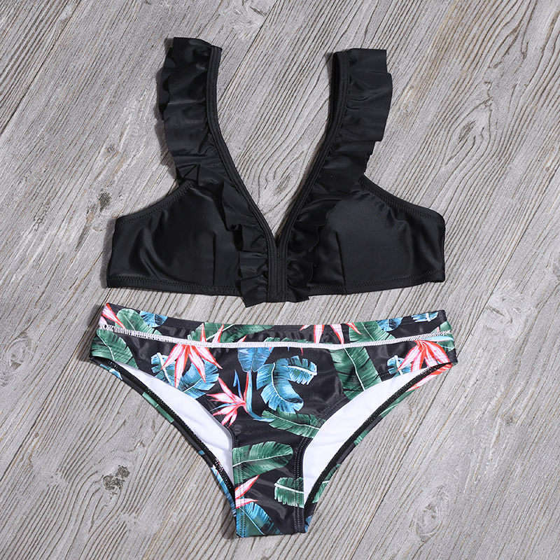 Ruffled split bikini