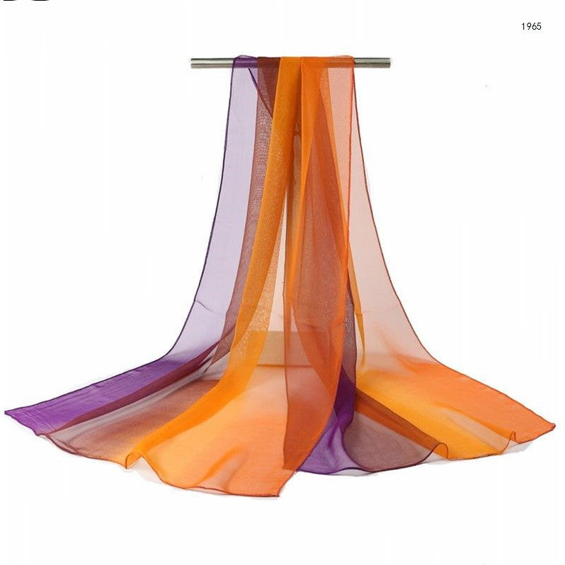 Gradient silk shawl