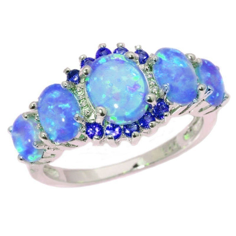 European And American Fashion Opal Diamond Women's Ring