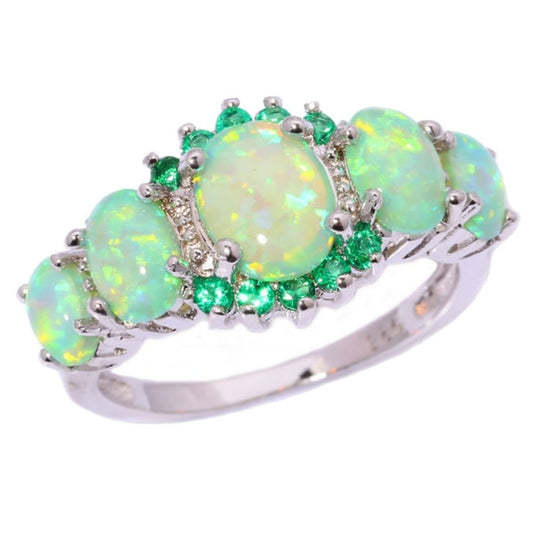 European And American Fashion Opal Diamond Women's Ring