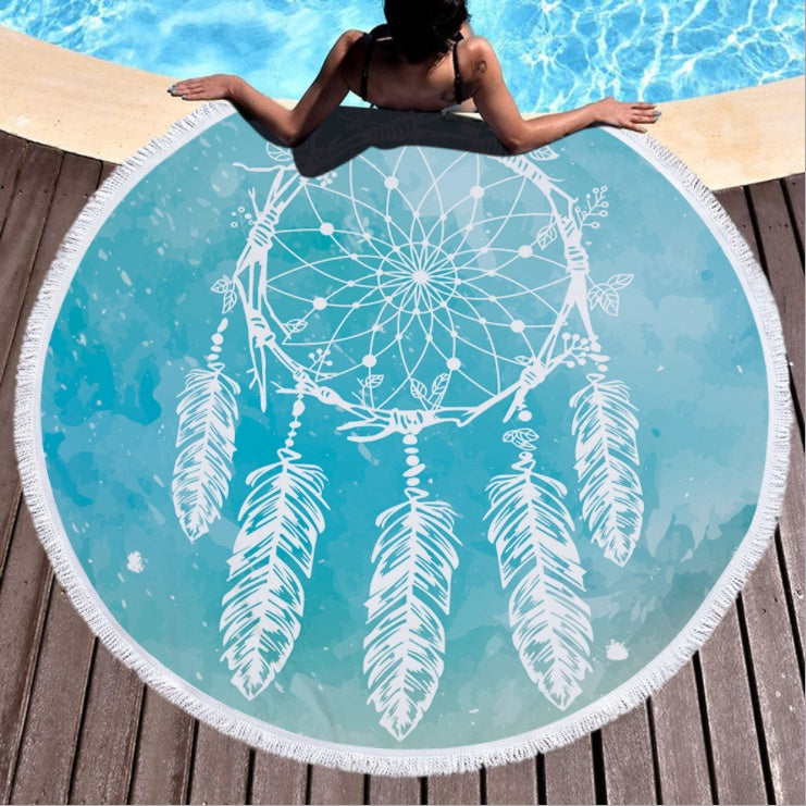 Dream net Mikrofaser rundes Strandtuch Yogaunterlage mit Quaste