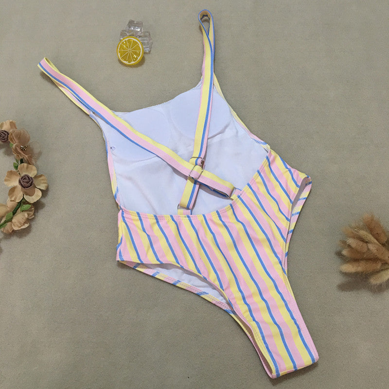 Striped print bikini women