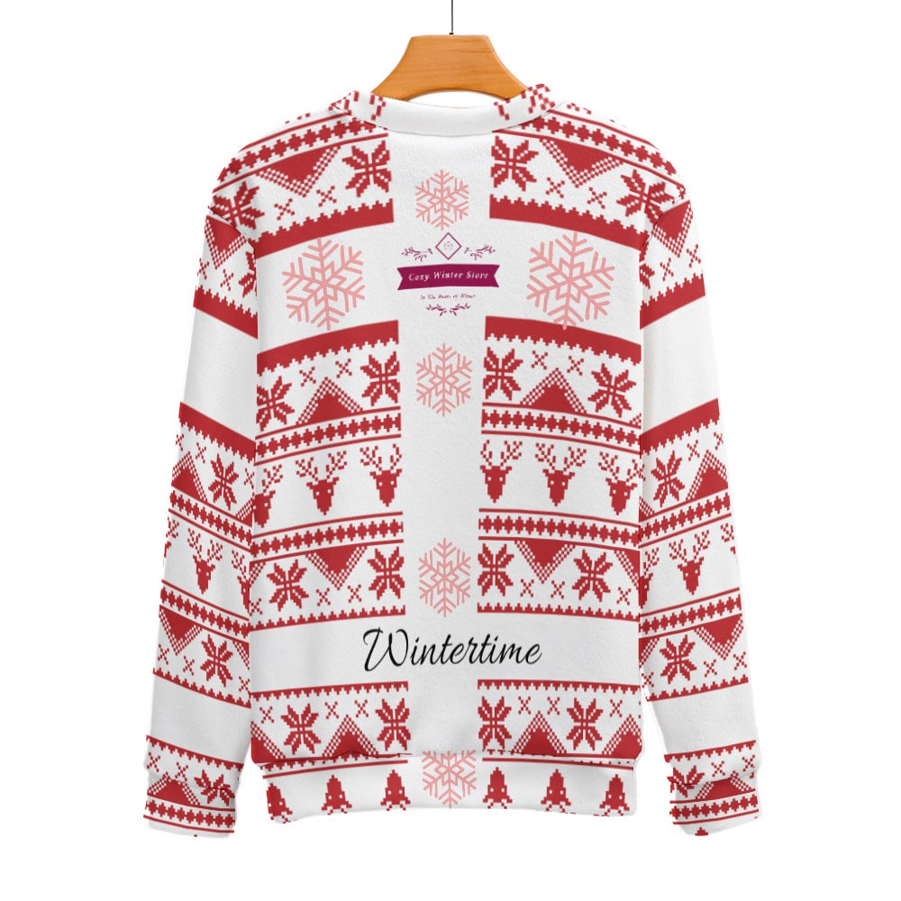 CWS Cozy Sweaters "WinterTime" Men's Crew Neck Scandinavian Style Festive Sweater by Cozy Winter Store