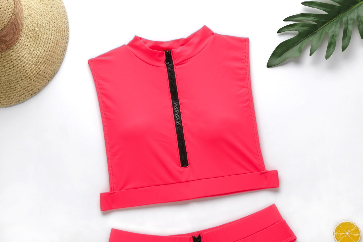 New Swimsuit Fluorescent Swimsuit Solid Bikini