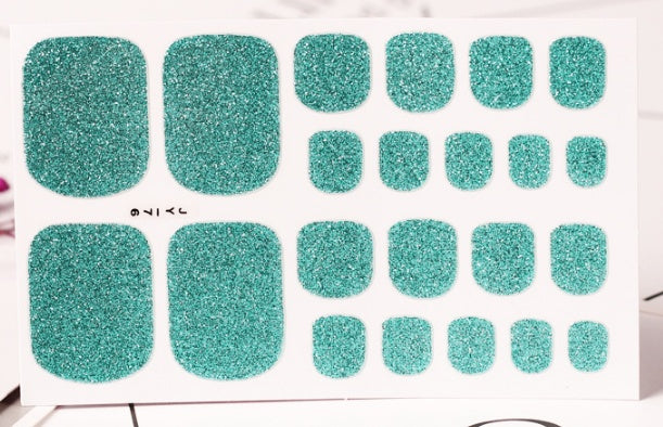 22 Nail Art Stickers Solid Color Green Onion Powder Foot Stickers