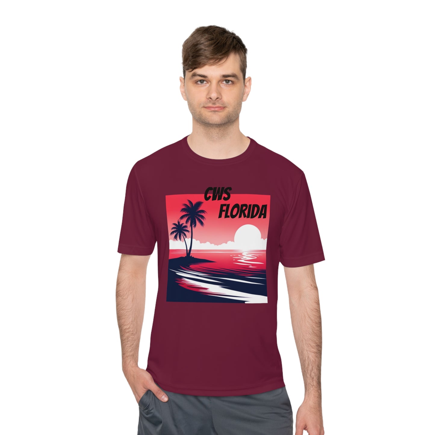 CWS Florida Sunset Unisex Moisture Wicking Tee By Cozy Winter Store (ships within USA only)