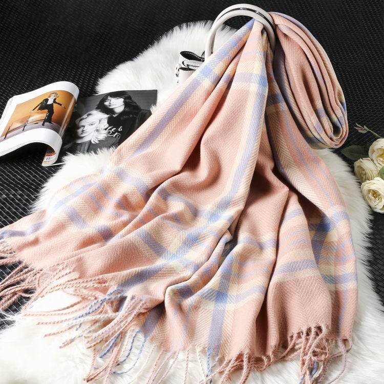 Long tassel double-sided cashmere shawl