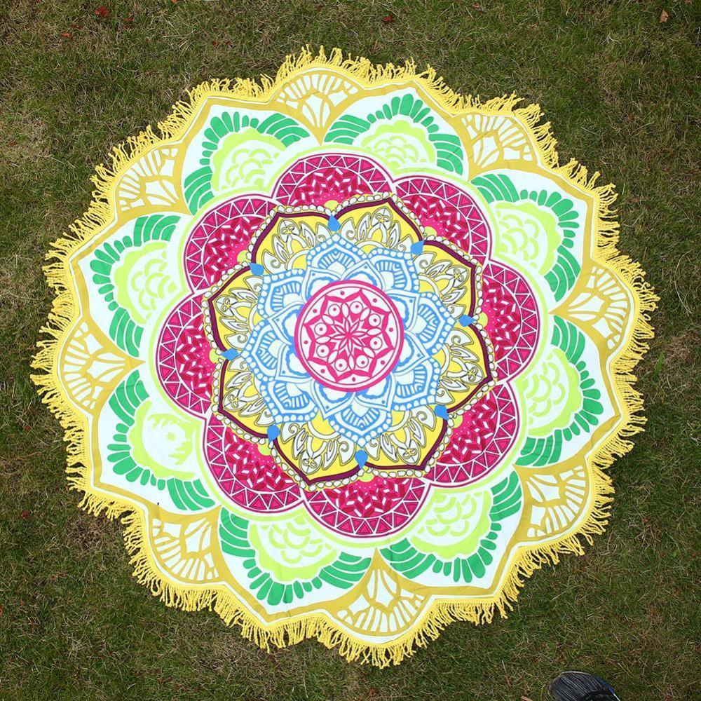 Round Printed Bath Towel Beach Towel Yoga Mat