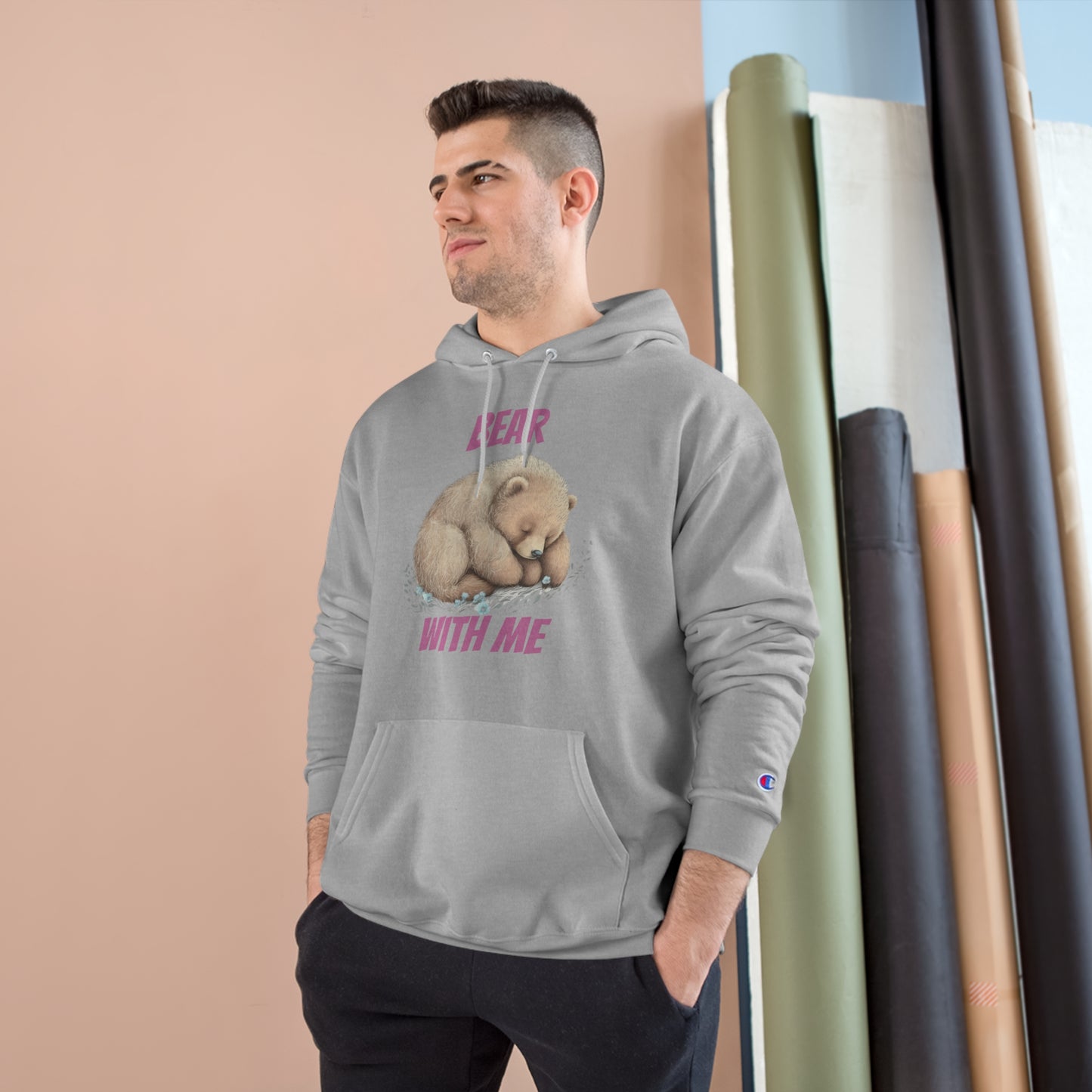 CWS Cozy Hoodie " Bear With Me" Champion Hoodie By Cozy Winter Store