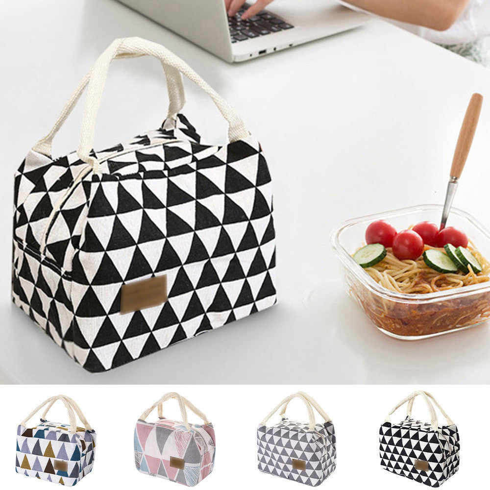 Pattern Cooler Portable Insulated Canvas Lunch Bag