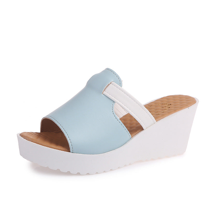 HeelEase: Stylish wedge heels combined with the comfort of slippers.